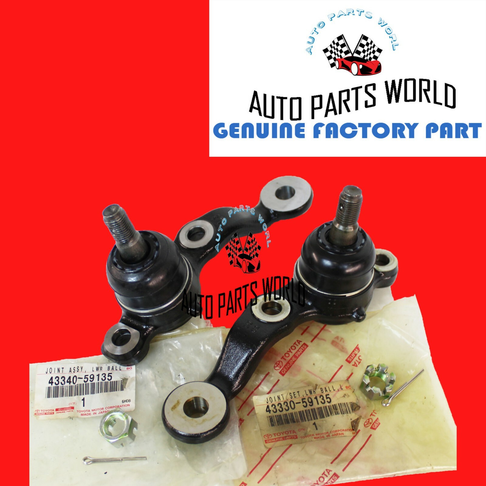 NEW GENUINE OEM LEXUS 0105 IS300 LEFT & RIGHT FRONT LOWER BALL JOINT