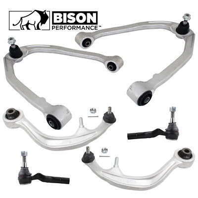 Bison Performance 6pc Front Control Arms and Outer Tie Rod Ends Kit For G35 350Z