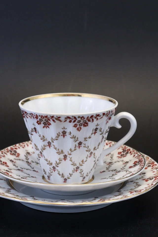 Tasse ancienne porcelaine russe USSR Lomonosov coffee tea cake plate - Photo 2/4