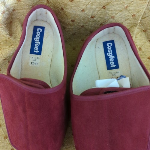 Cosyfeet Slippers Rowan Suede Wide Burgundy UK Sizes 12 - Picture 5 of 8