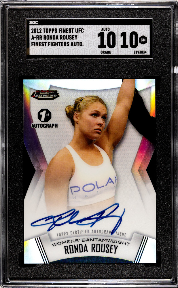 Ronda Rousey 2012 Topps Finest UFC Finest Fighters Auto ROOKIE #A-RR SGC 10