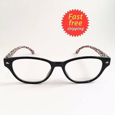 Betsey Johnson Reading Glasses Tortoise Black Face Leopard Print Legs +2.00