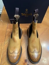 TRICKERS HENRY COMMANDO SOLE CHELSEA BROGUE 10 UK (11 US size), TAN