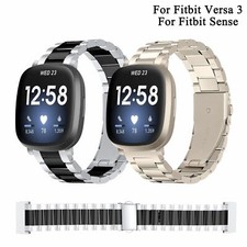 For Fitbit Versa 3 / Sense Stainless Steel Watch Band Wrist Strap  Adjuster