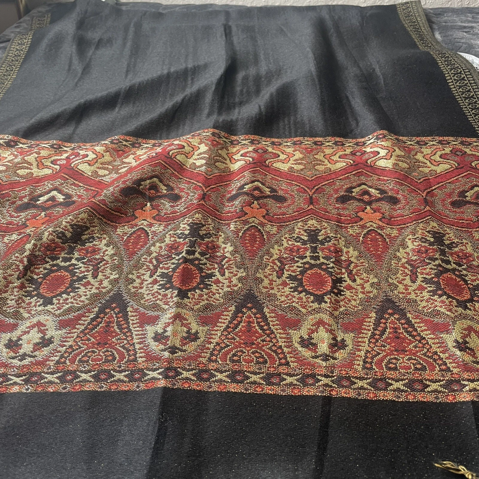 Vintage 100% Cashmere Pashmina Reversible Scarf, Shaw, Runner 69”x28” Beautiful