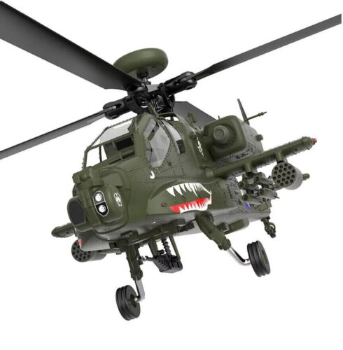 YXZNRC F11 AH-64D Apache 6CH RC Helicopter with 6-Axis Gyro 2.4G Brushless Motor