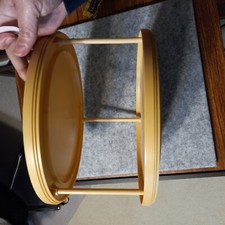 Vintage 70s Rubbermaid Lazy Susan 2 Tier Round Turntable Yellow Gold 2709