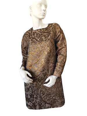 RRP  620  MAX MARA  Jacquard Lame' Tunic  Dress   Usa2_ It36_ De32_ Uk4_Fr34