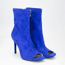 Womens 2024 Fashion Faux Suede Peep Toe High Heel Bootie Ankle Boots Shoes IEOO