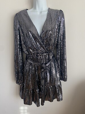 michael kors a line dress Michael Michael Kors, Mirror Dot Matte-Jersey Crossover Dress, Silver, XS