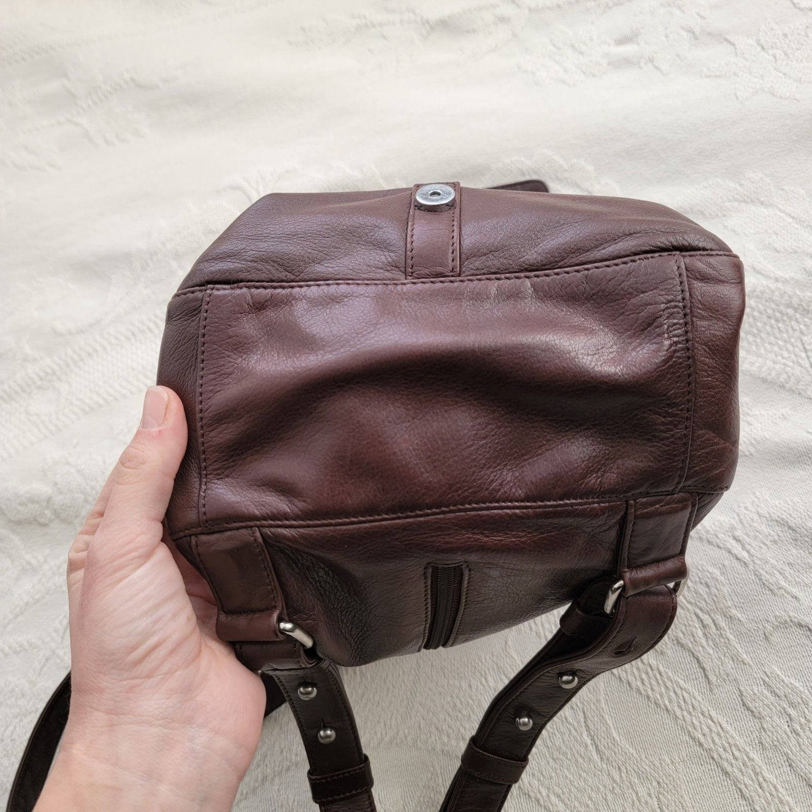 DKNY Leather Backpack Purse Adjustable Straps Cinchab… Gem