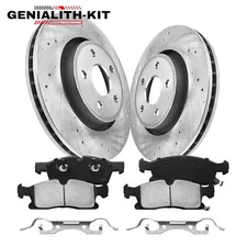 Front Drilled Rotors Ceramic Brake Pads for Dodge Durango Jeep Grand Cherokee
