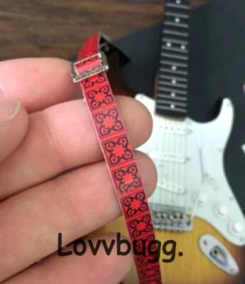 AH Red Guitar Strap Mini Collector & for American Girl 18" Doll Instruments DEAL