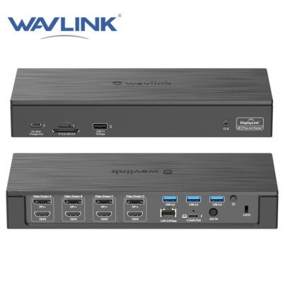 Thunderbolt 3 USB C Docking Station Quadruple Display 4 HDMI Hub for Mac/Windows