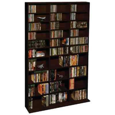 Multimedia Storage Cabinet Stand Tower DVD CD Rack Shelf Organizer Media Book
