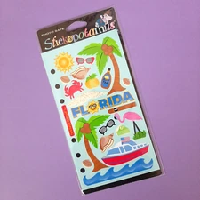 Florida Sticko Stickers Beach Water Palm Trees Sun vacation travel sticker