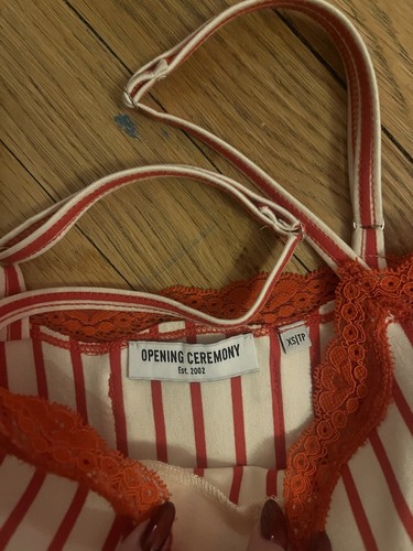 Opening Ceremony Striped Cropped Lace Trimmed Corset Bustier Tank XS - Picture 6 of 8