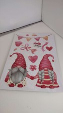 9 Sheets Valentine's Day Window Clings Decorations Gnomes Anniversary