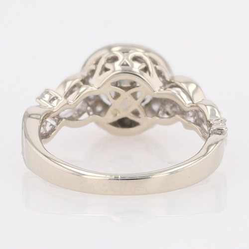 .93ctw Round Cut Diamond Halo Engagement Ring 14k White Gold Size 5.5 - Picture 5 of 9