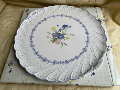 Vintage BLUE PEONY NIKKO ROUND SERVING PARTY PLATTER PLATE 12'' ** RARE **   RL