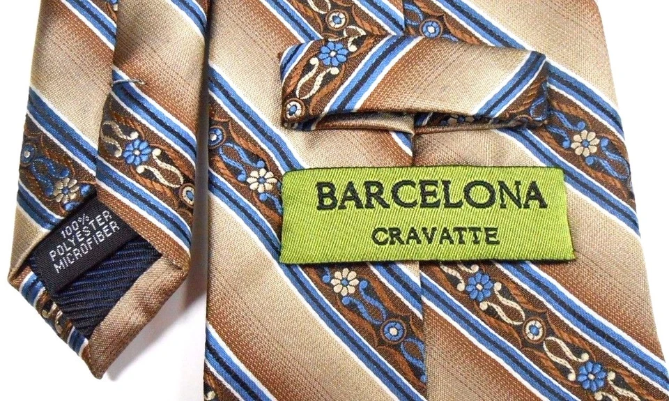 Corbata Hombre Barcelona Microfibra 60" X 3.75" Multicolor Rayas Americanas  Foto 3 de 4