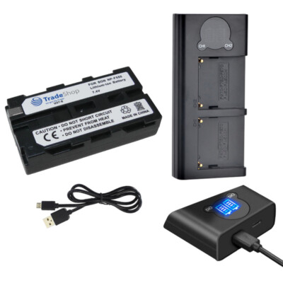 Dual LCD Ladegerät USB-C + Akku 2,4Ah für Sony CCD-TR717 CCD-TR718 CCD-TR718E 