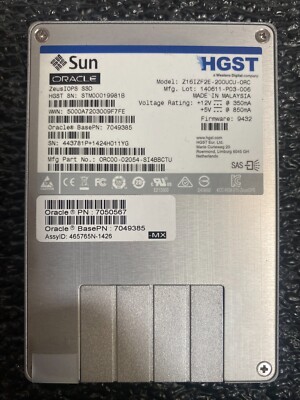 Sun Oracle 200GB SAS SSD 7049385 7050567 Z16IZF2E-200UCU-ORC