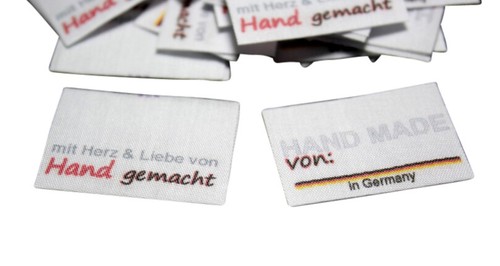 25 Textiletiketten mit Herz und Liebe von Hand - Bild 2 von 2