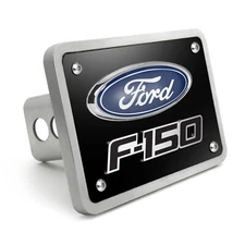 Ford F-150 3D Logo Black Thick Solid Billet Aluminum 2 inch Tow Hitch Cover