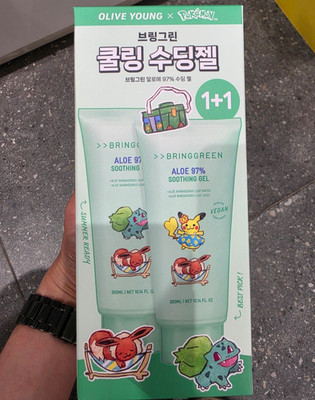 BRING GREEN Aloe 97% Soothing Gel 300ml x2 Cooling Moisturizing Gel Korea