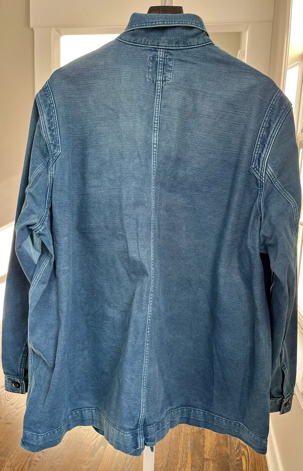 Sobrecamisa G-Star para hombre cruda utilitaria botón a presión azul índigo talla XXL NUEVA Foto 2 de 4