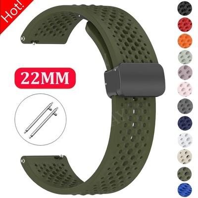 22mm Magnetic Silicone Strap Watch Band For Amazfit Bip 6/5 GTR 4/3/2/GTR 47mm