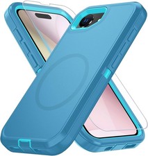 3PCS Heavy Duty Phone Case  Screen Protector for iPhone 16E  17E 6.1 Inch Shoc