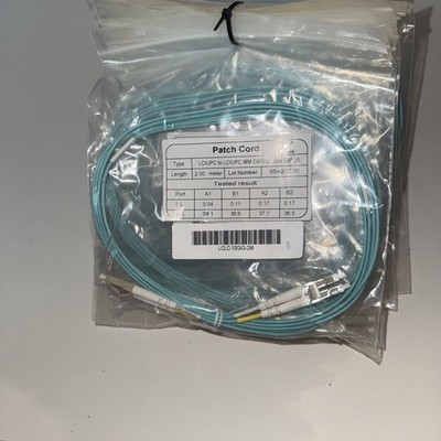 LC UPC to LC UPC Duplex PVC 10G OM3 Multi mode Fiber Optic 2m  lot of 17  pieces