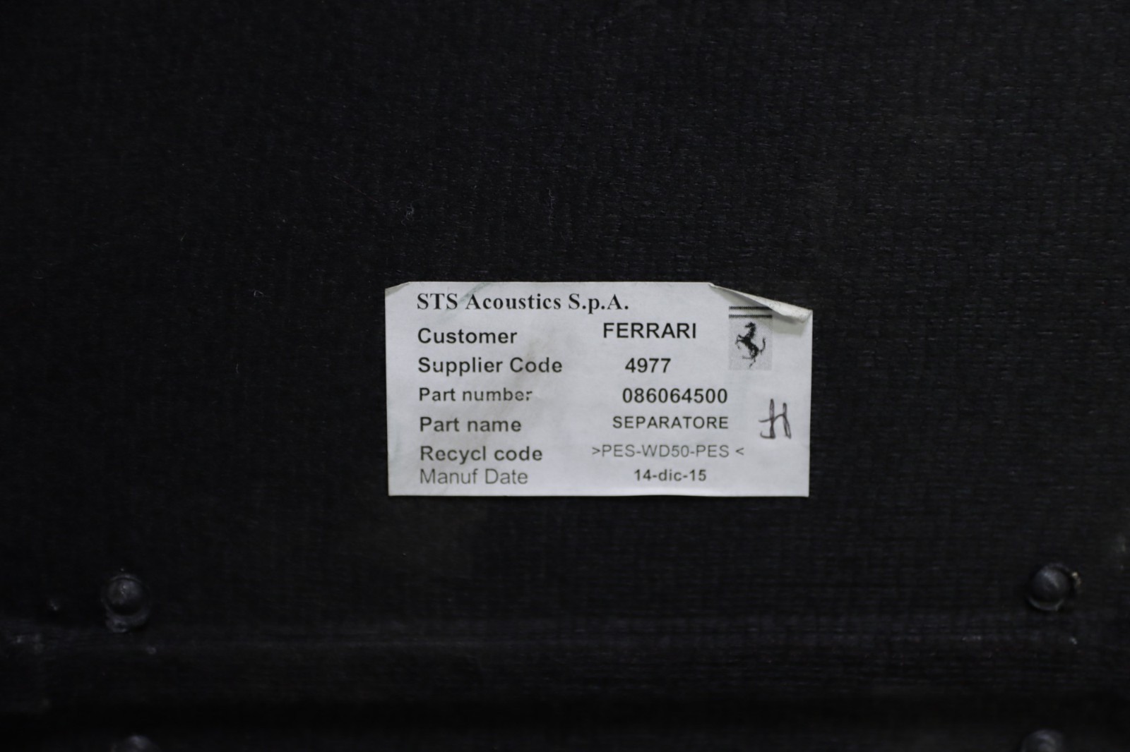Ferrari California T Rear Trunk Capet Panel Cover 2015 2016 2017 2018 OEM