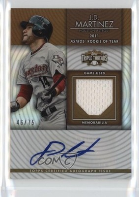2012 Topps Triple Threads Unity Relics Sepia 46/75 JD Martinez Auto 1ut9
