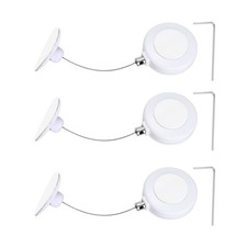 3Set 3ft Retractable Remote Round Tether Remote Cable Lock White Plastic Cap 