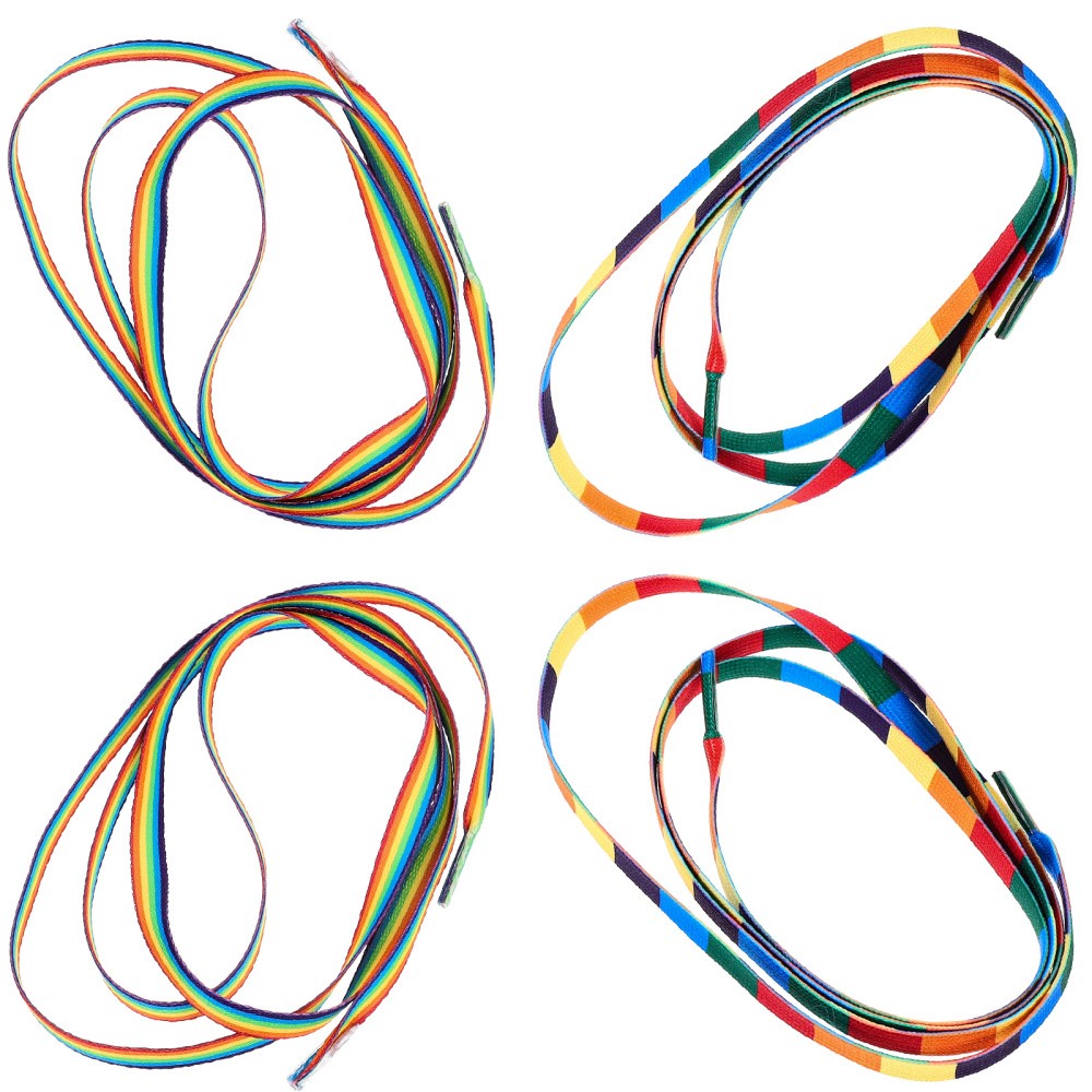 APL 4 Paia Lacci Arcobaleno Colorati Scarpe Colore per Scarpe da Ginnastica Cinturini Sneakers