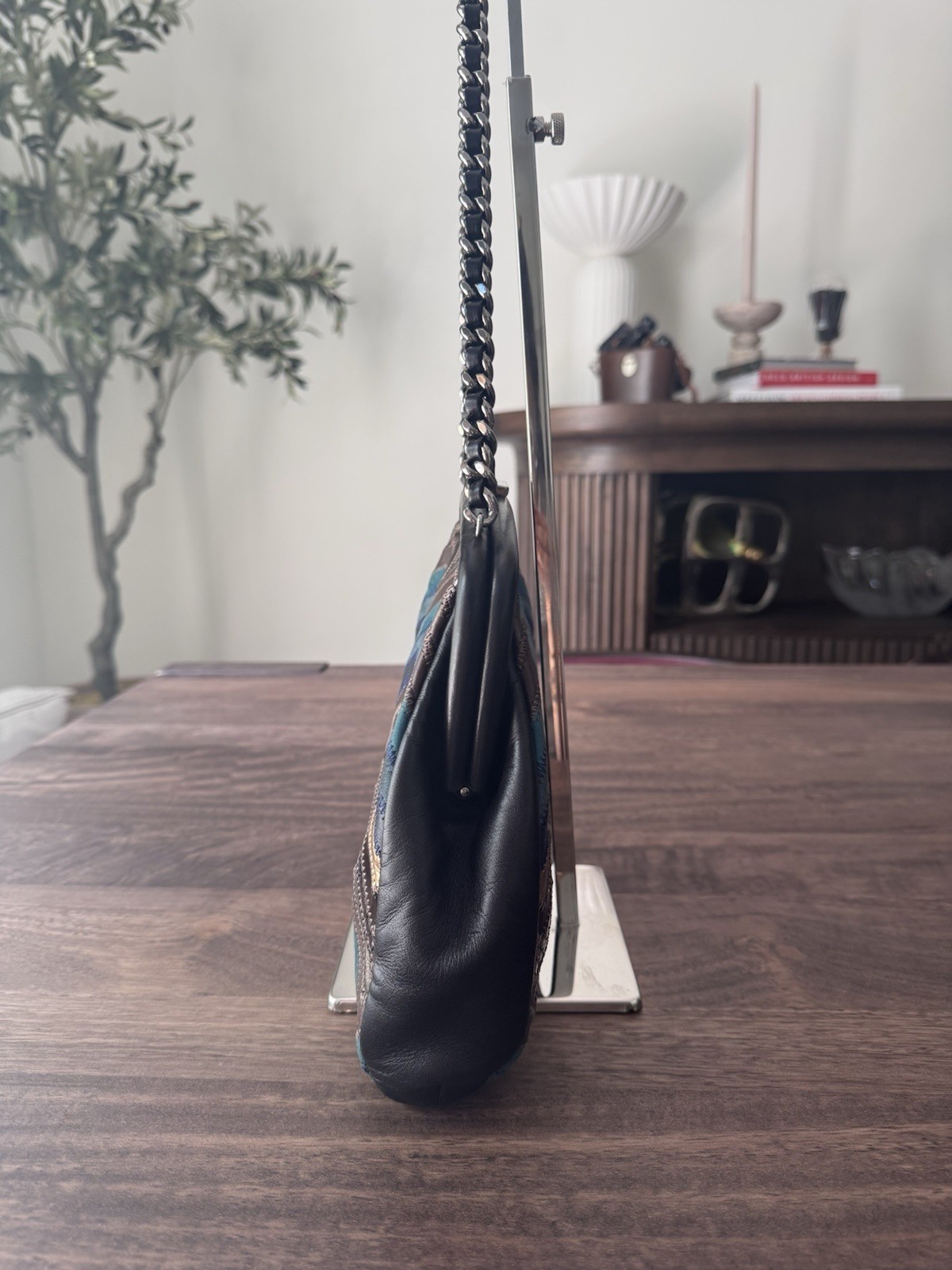 Chanel Leather Patchwork Chevron Frame Handbag, C… - image 3