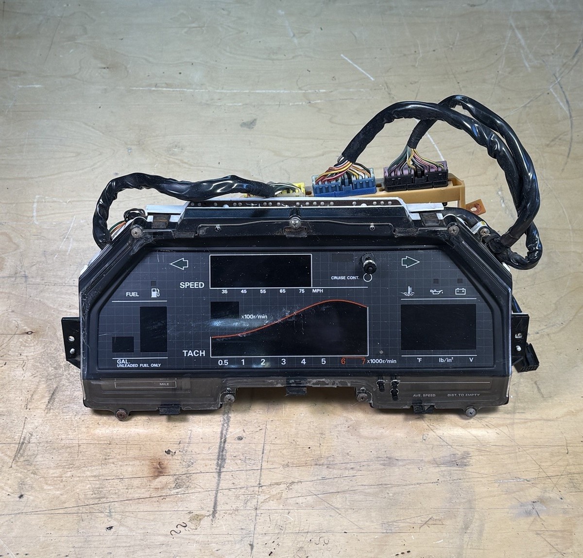 84 86 NISSAN 300ZX Z31 DIGITAL DASH GAUGE CLUSTER WORKING 1984