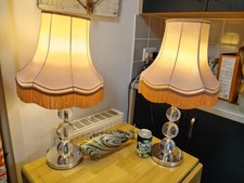 Vintage/Retro Table Lamp Job Lot Mixed Styles Metal/Glass Fabric Shades E27