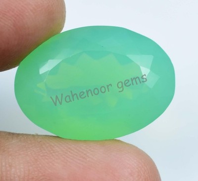 Natürlich Oceanside Grün Opal 26.60 Karat Oval Nicht Erhitzt Certified Edelstein