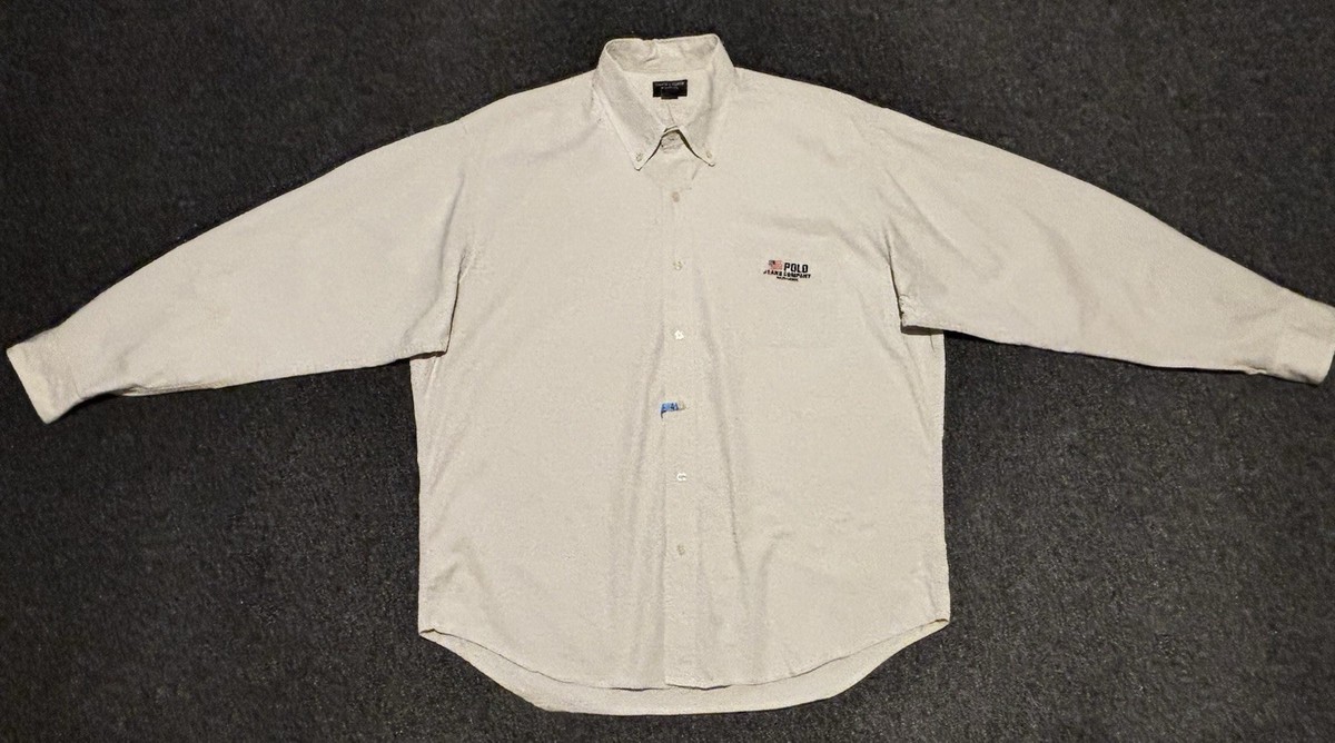 Vintage 90s Polo Sport Khaki Long Sleeve Button Up Shirt