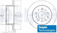 2X Bremsscheibe Delphi BG4061 2 Bremsscheiben Hinterachse Hinten