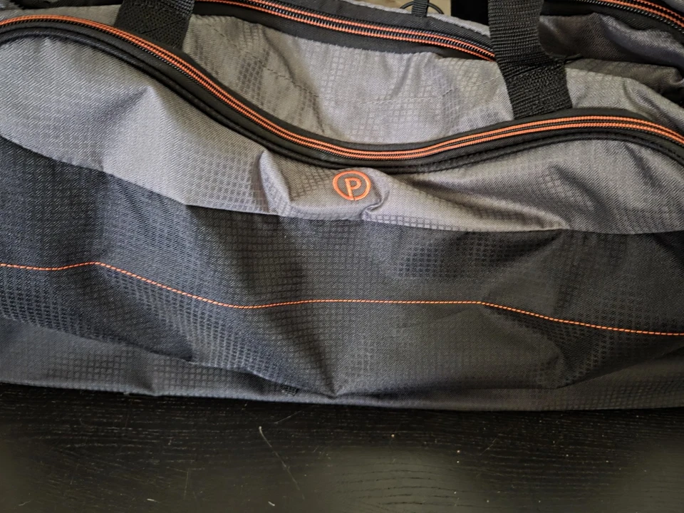 30-inch Rolling Drop Bottom Duffel Bag With Telescopic Handle, Black And Gray - Image 3 of 4