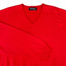 St. Croix Men's XXL V-Neck Sweater Red Pebble Knit Cotton USA Made NWT
