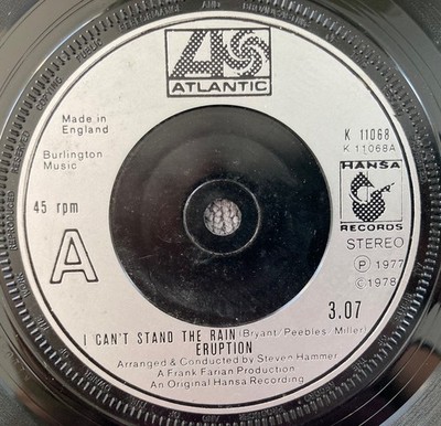 Eruption - I Can't Stand the Rain - 7  vinyl UK Atlantic PLAY GRADED VG PLUS