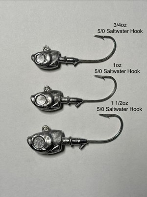 Herring Head jigs Bulk sizes 3/4 oz, 1 oz, and 1 1/2 oz.  Packs from 5-50.