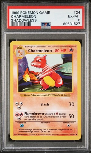🔥 Pokemon TCG 🔥 1999 POKEMON GAME 24 CHARMELEON SHADOWLESS🔥 PSA 6 EX-MT 🔥 - Picture 3 of 4