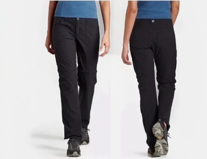 NEW Kuhl KURVE Horizn Convertible Pants -Shorts Hiking Black Women's Size 14 Reg